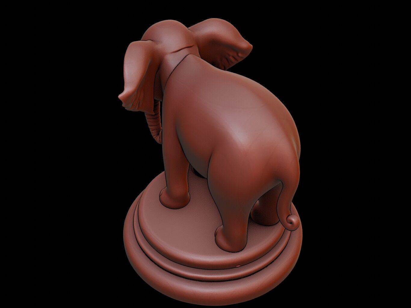 Elephant Animal Figure Printable 3D print model_1