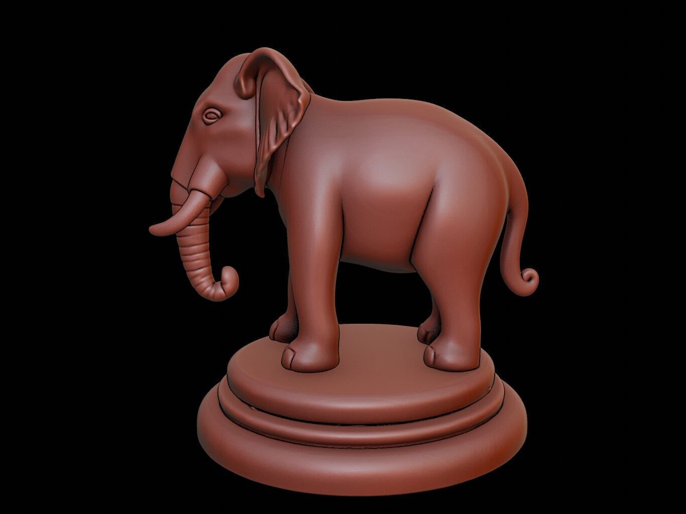Elephant Animal Figure Printable 3D print model_2