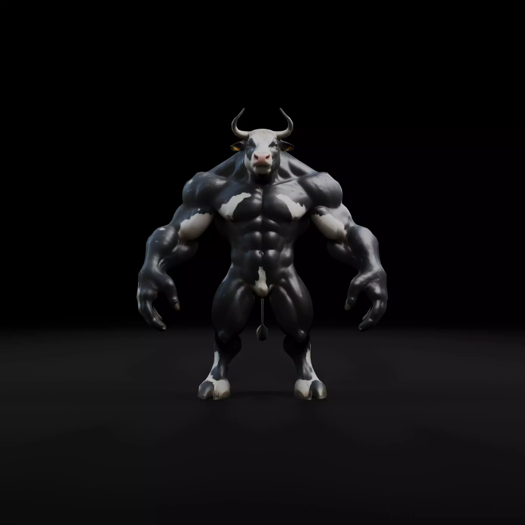 Anthropomorphic Rig-Ready Cow - Low Poly Asset Low-poly 3D model