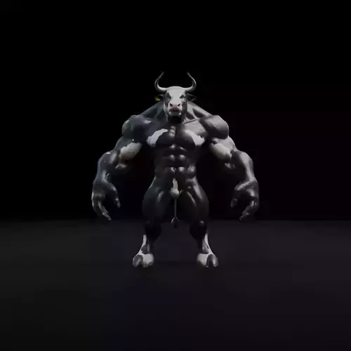 Anthropomorphic Rig-Ready Cow - Low Poly Asset Low-poly 3D model