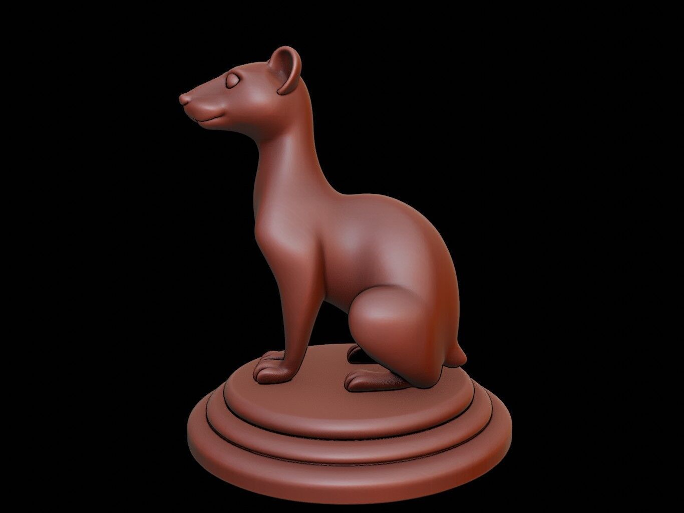 Ferret Animal Figure Printable 3D print model_2