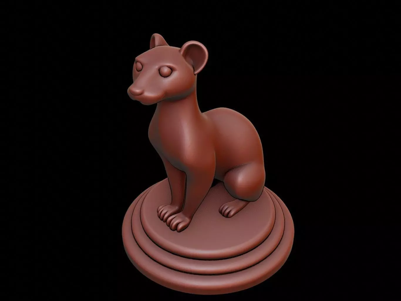 Ferret Animal Figure Printable 3D print model_0