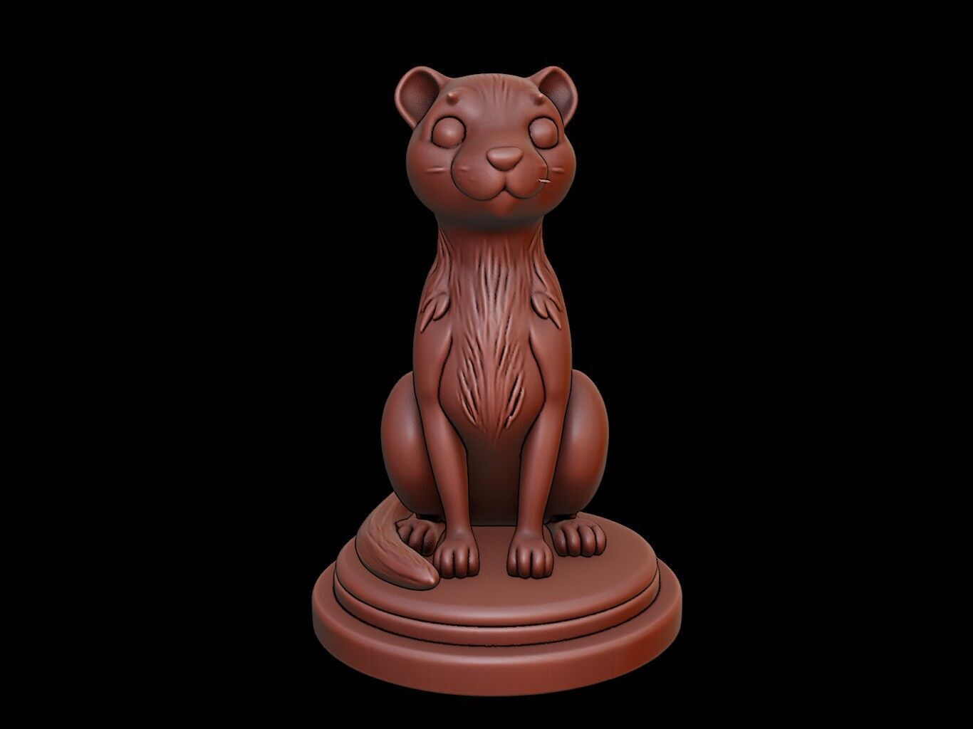 Ferret Animal Figure Printable 3D print model_2