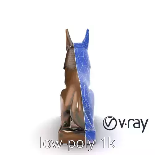 Anubis Statue Miniature Sculpture model pack Low-poly 3D model