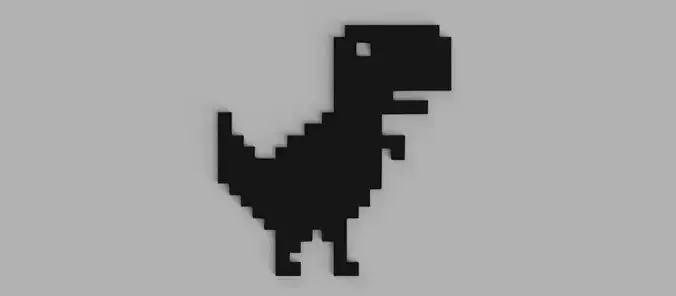 Pixelated Dinosaur Game Google Logo Wall Picture
