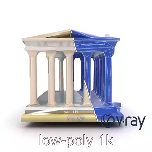 Greek Temple Columns Assembly model pack Low-poly 3D model