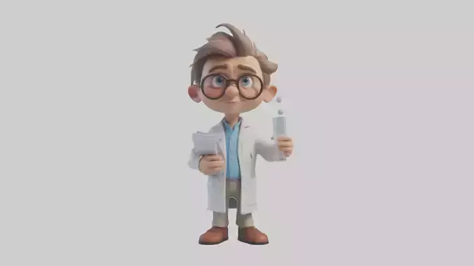 Cartoon Research Scientist model