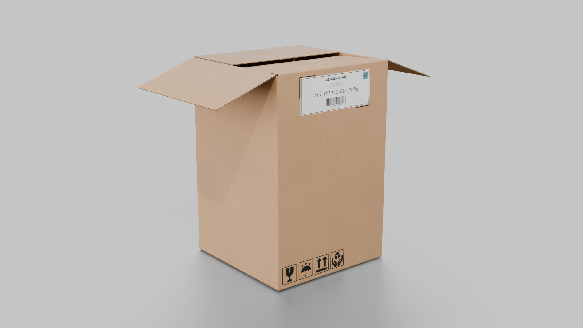 Deep Storage Cardboard Box - Rigged and Fully Customizable Low-poly 3D model_8