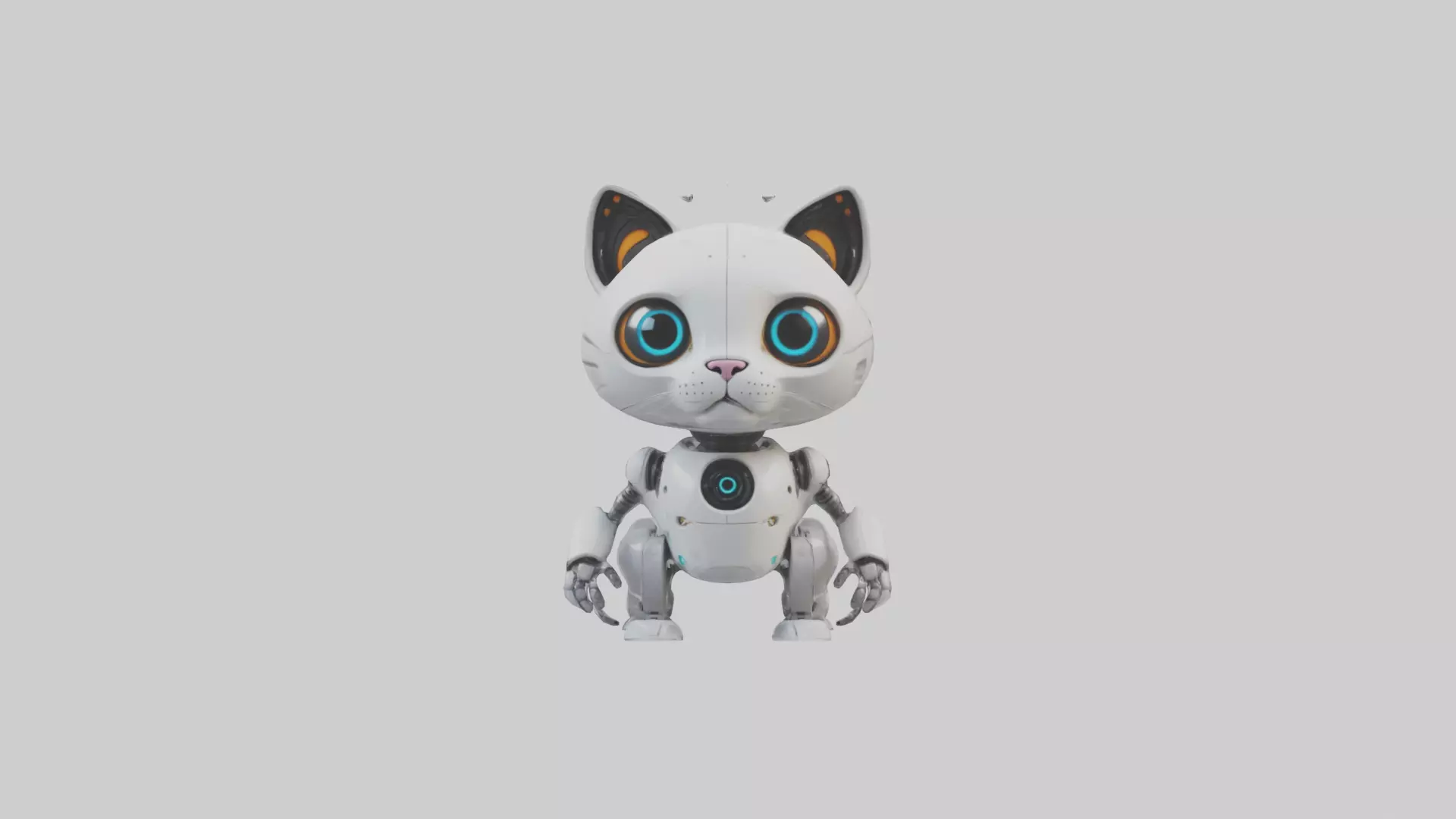 Cartoon Robot Cat model 3D model_0