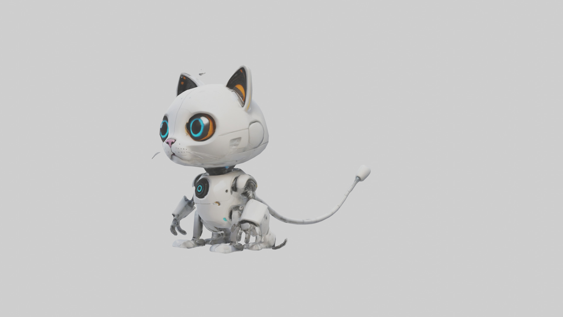 Cartoon Robot Cat model 3D model_2