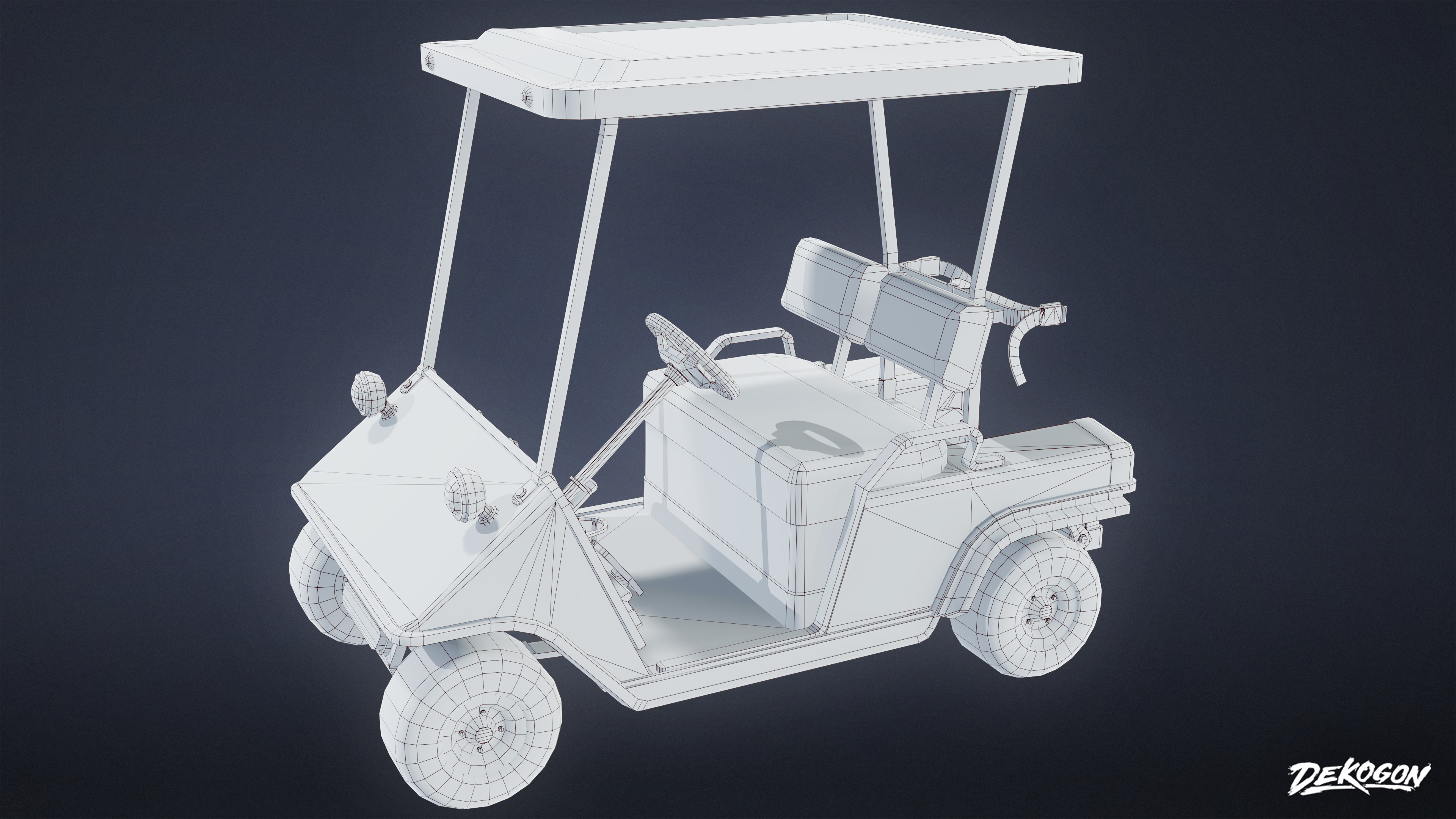 VEHICLES - Golf Cart 01 - LOW POLY AND NANITE Low-poly 3D model_8