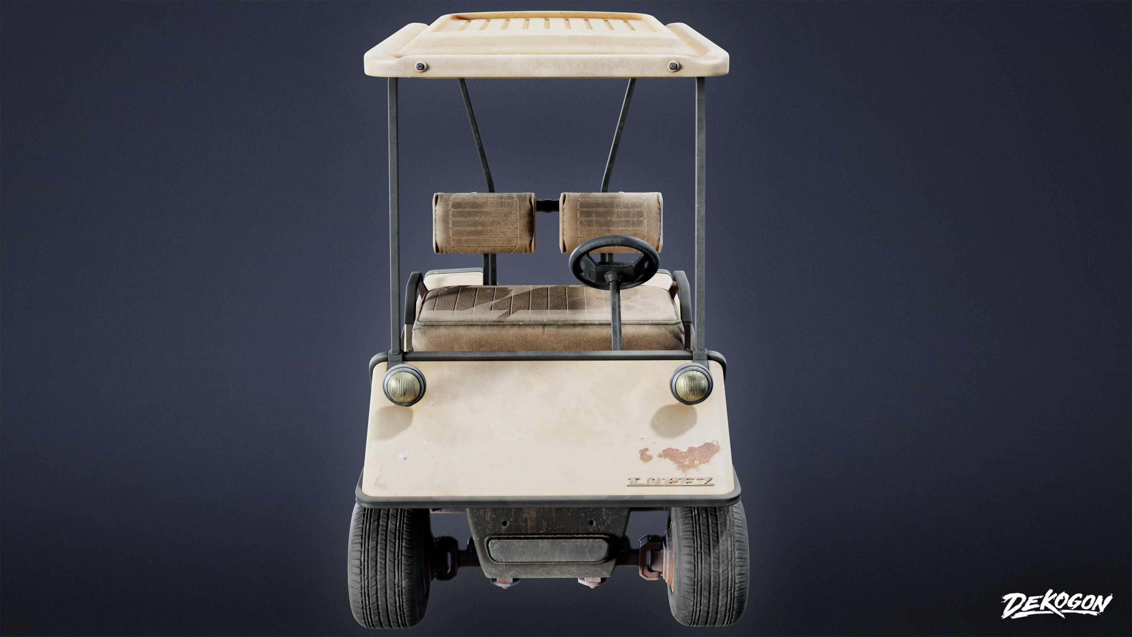 VEHICLES - Golf Cart 01 - LOW POLY AND NANITE Low-poly 3D model_1