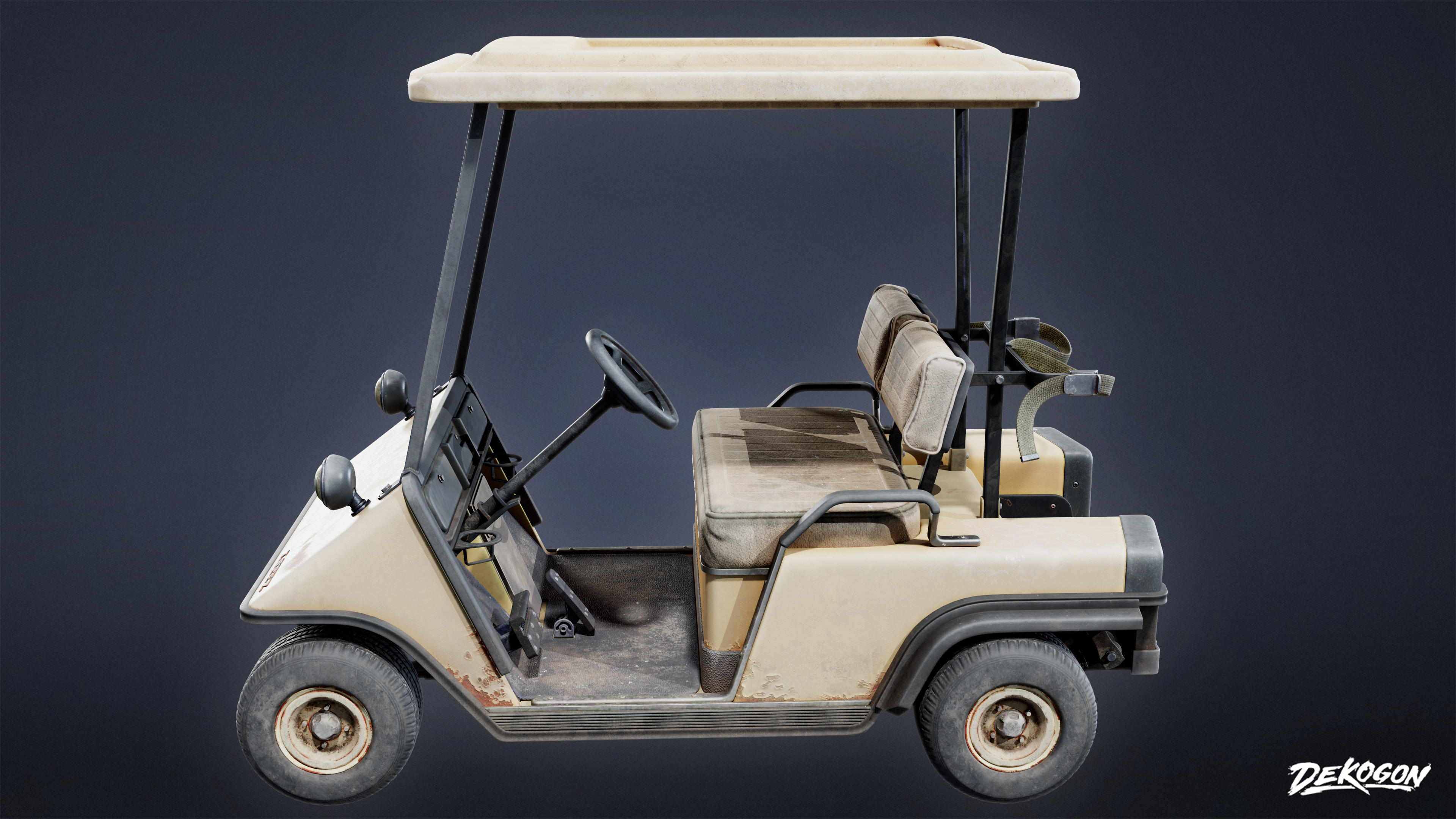 VEHICLES - Golf Cart 01 - LOW POLY AND NANITE Low-poly 3D model_2