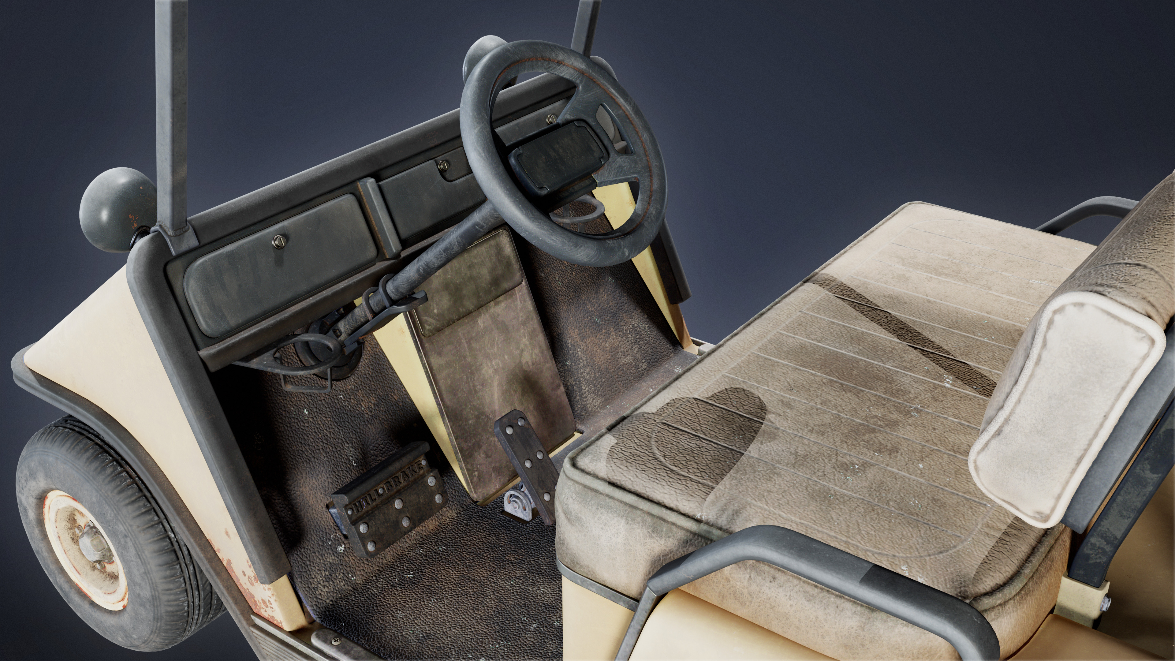 VEHICLES - Golf Cart 01 - LOW POLY AND NANITE Low-poly 3D model_5