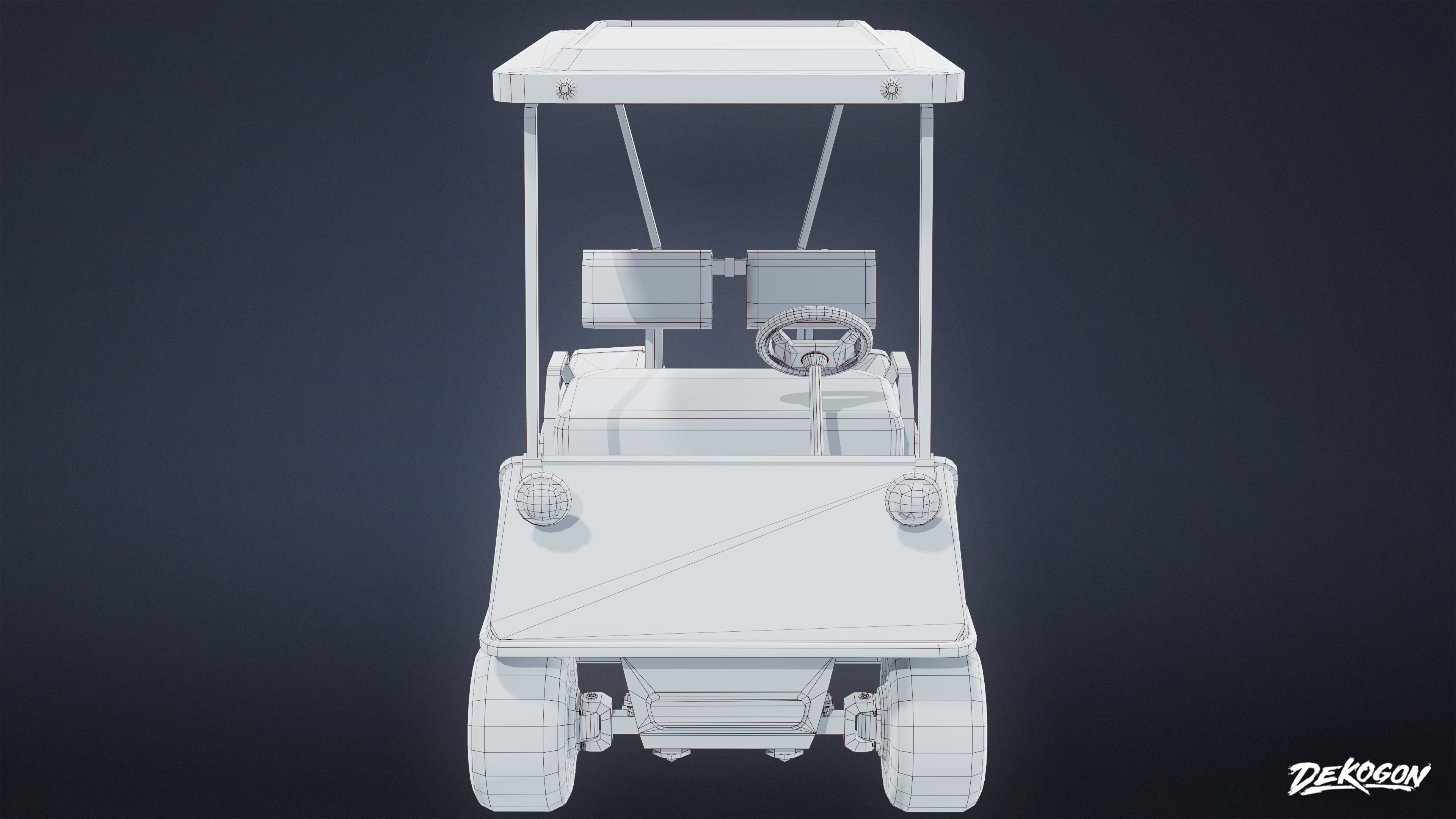 VEHICLES - Golf Cart 01 - LOW POLY AND NANITE Low-poly 3D model_9