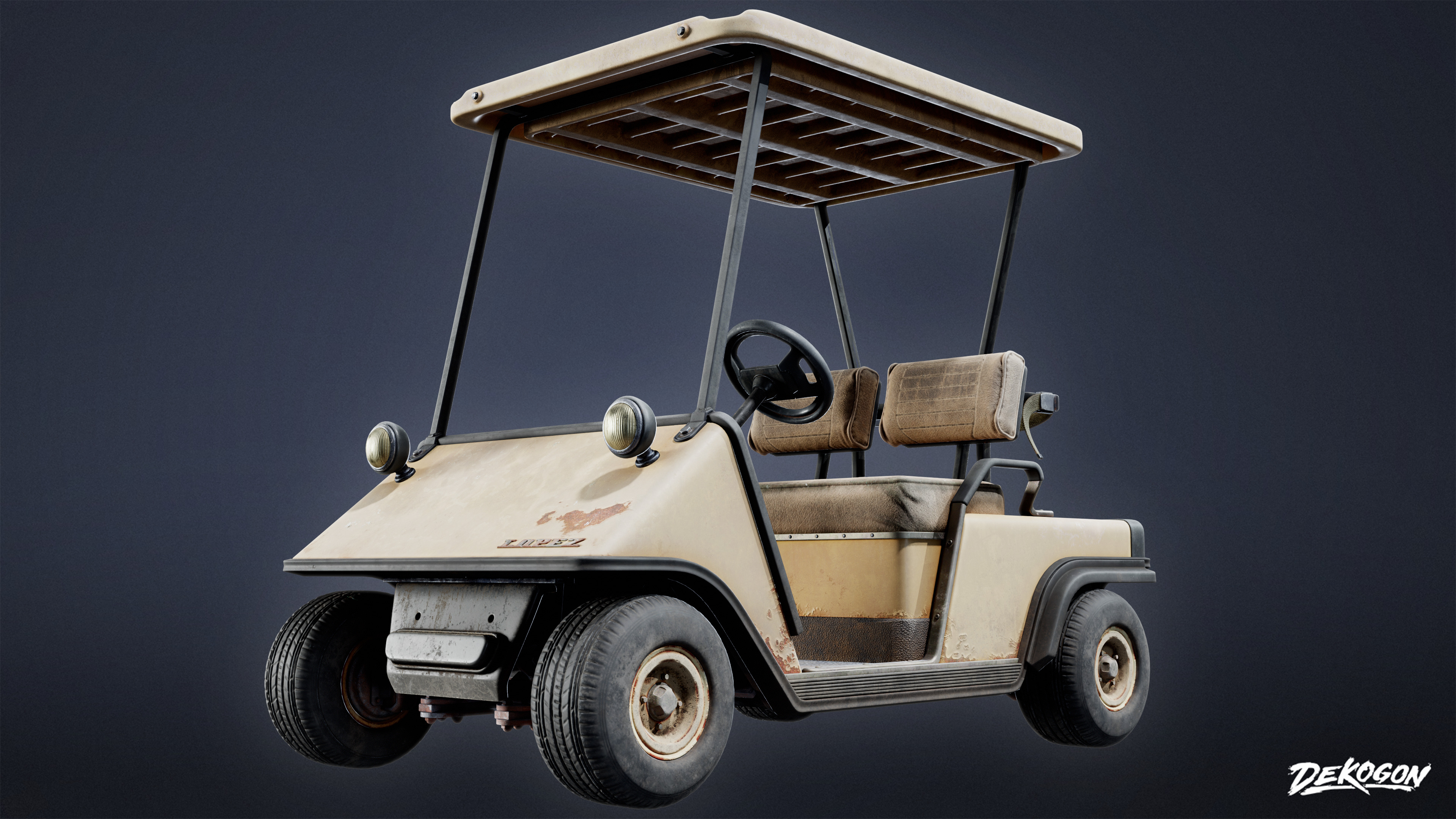 VEHICLES - Golf Cart 01 - LOW POLY AND NANITE Low-poly 3D model_3