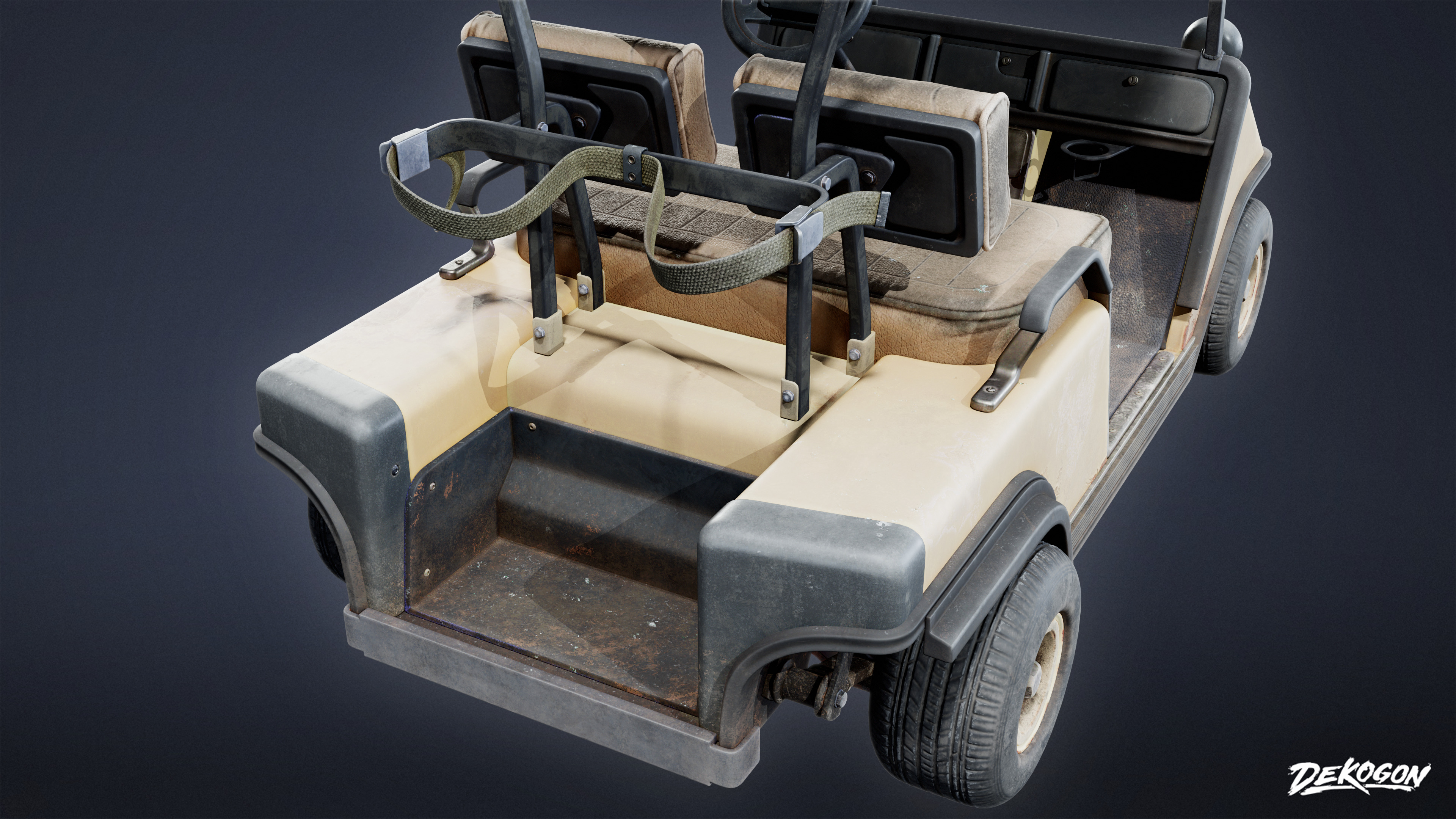 VEHICLES - Golf Cart 01 - LOW POLY AND NANITE Low-poly 3D model_6