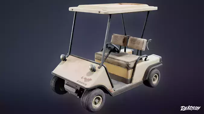 VEHICLES - Golf Cart 01 - LOW POLY AND NANITE Low-poly 3D model