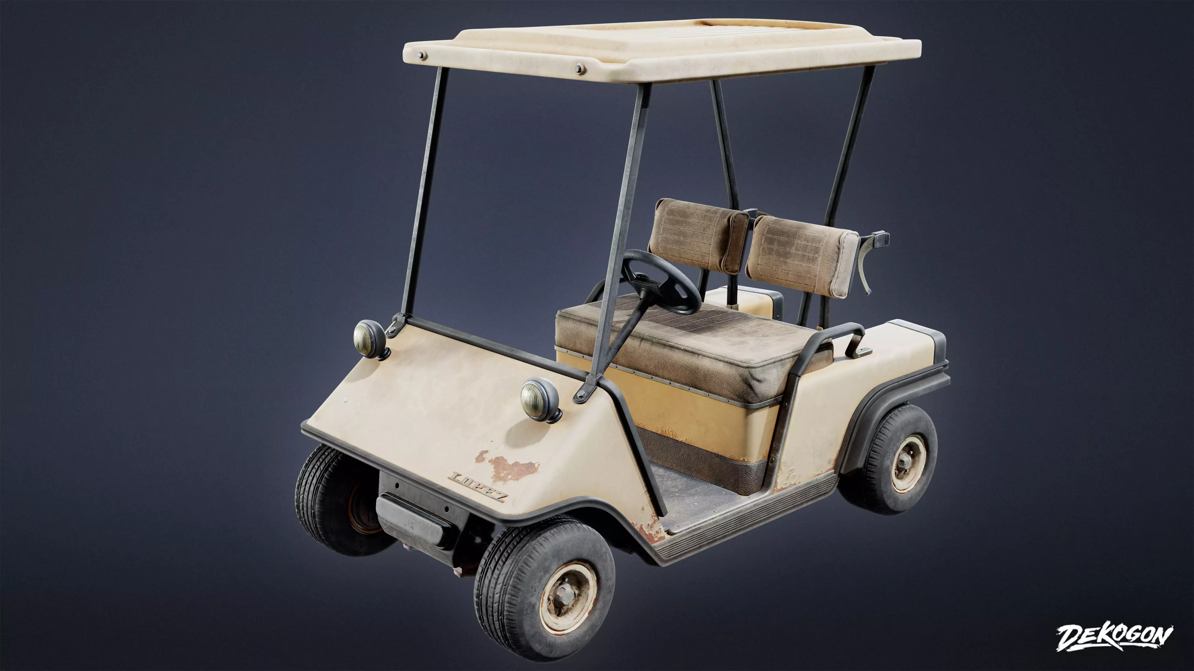 VEHICLES - Golf Cart 01 - LOW POLY AND NANITE Low-poly 3D model_0
