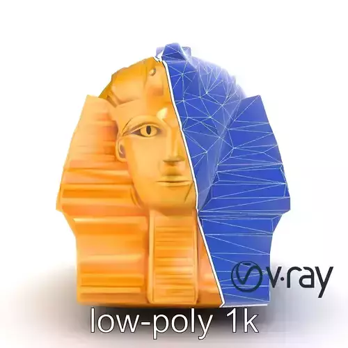 Pharaoh Crown Toy Shiny Gold Statue model pack Low-poly 3D model