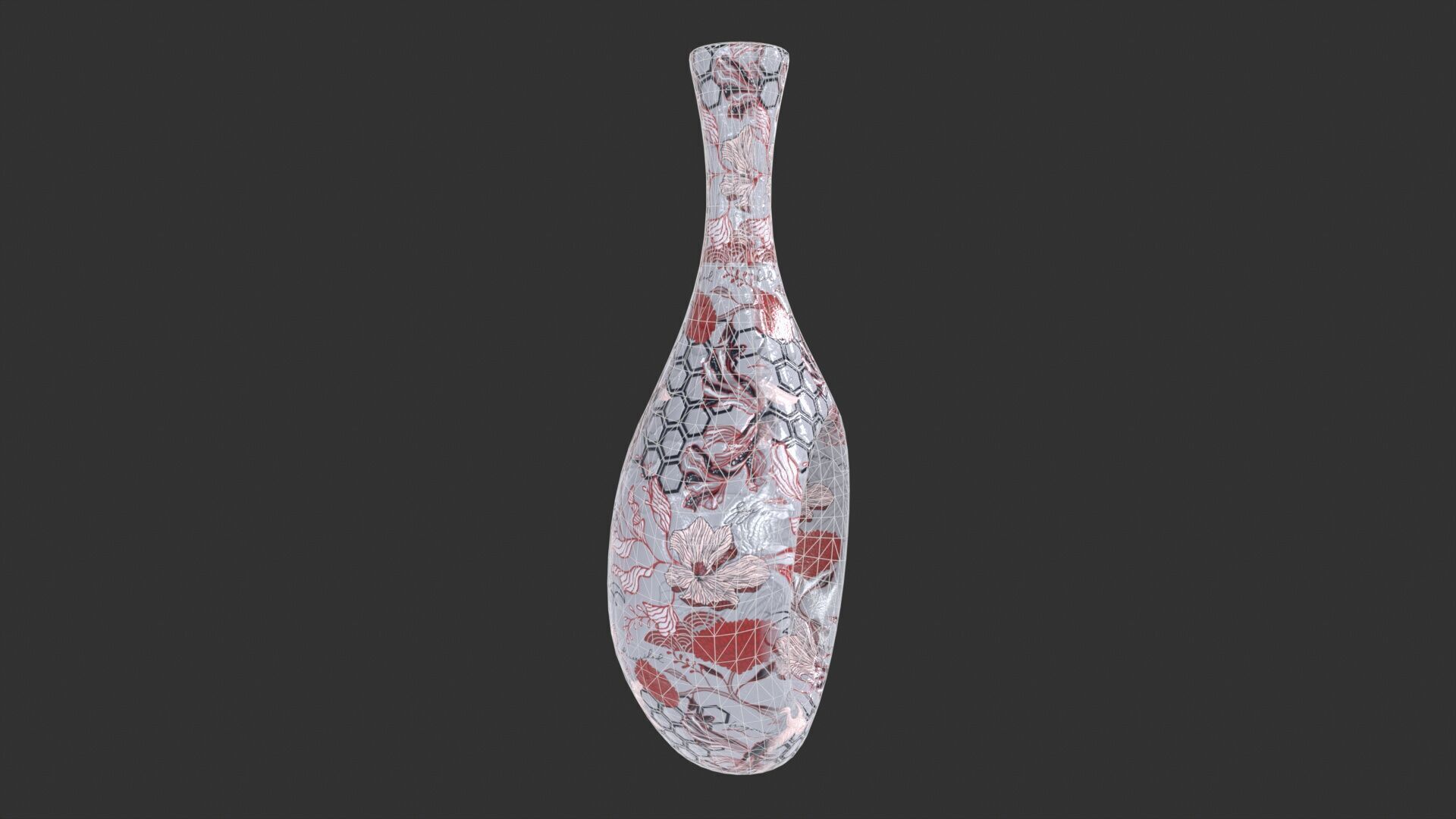 Painted Vase Low-poly 3D model_8