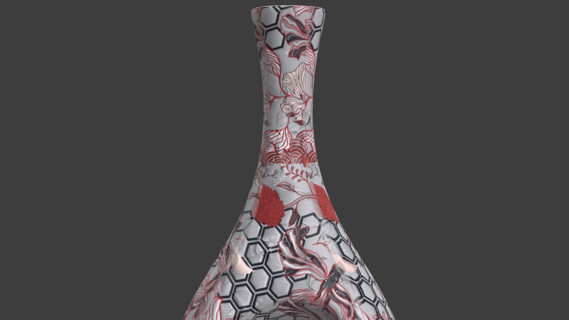 Painted Vase Low-poly 3D model_2
