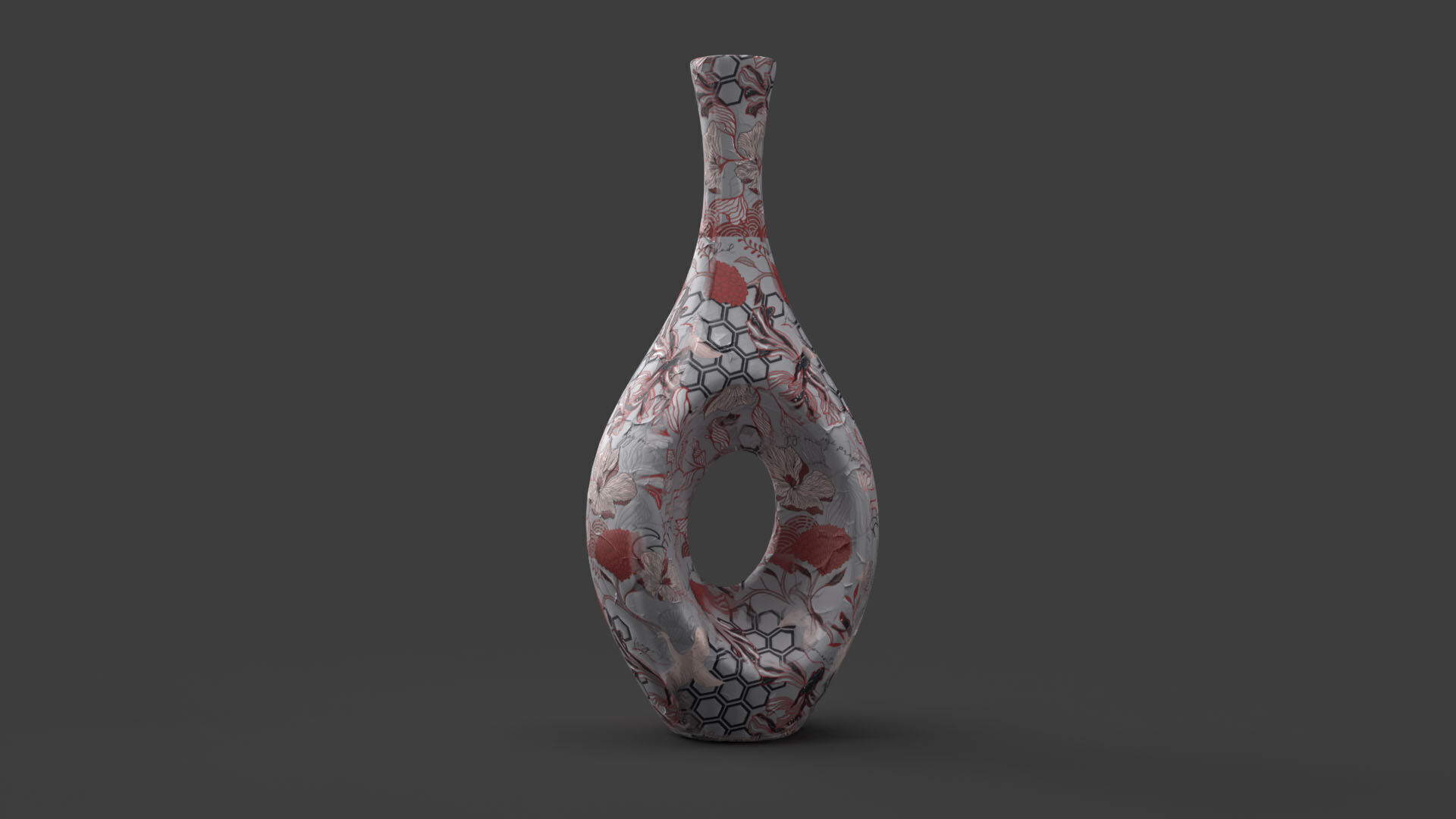 Painted Vase Low-poly 3D model_5