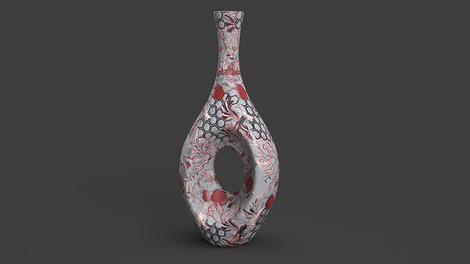 Painted Vase Low-poly 3D model
