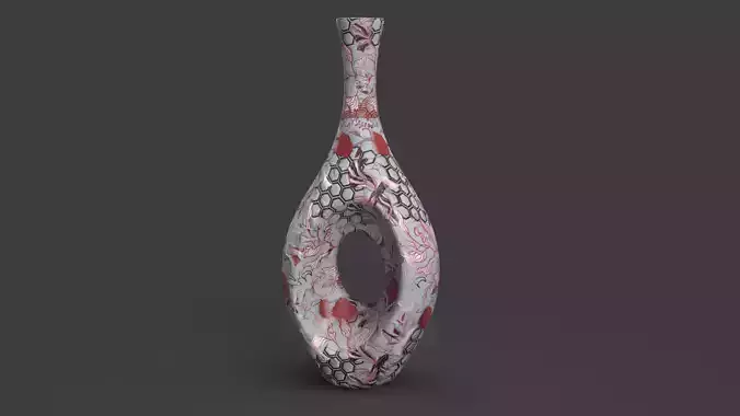 Painted Vase Low-poly 3D model