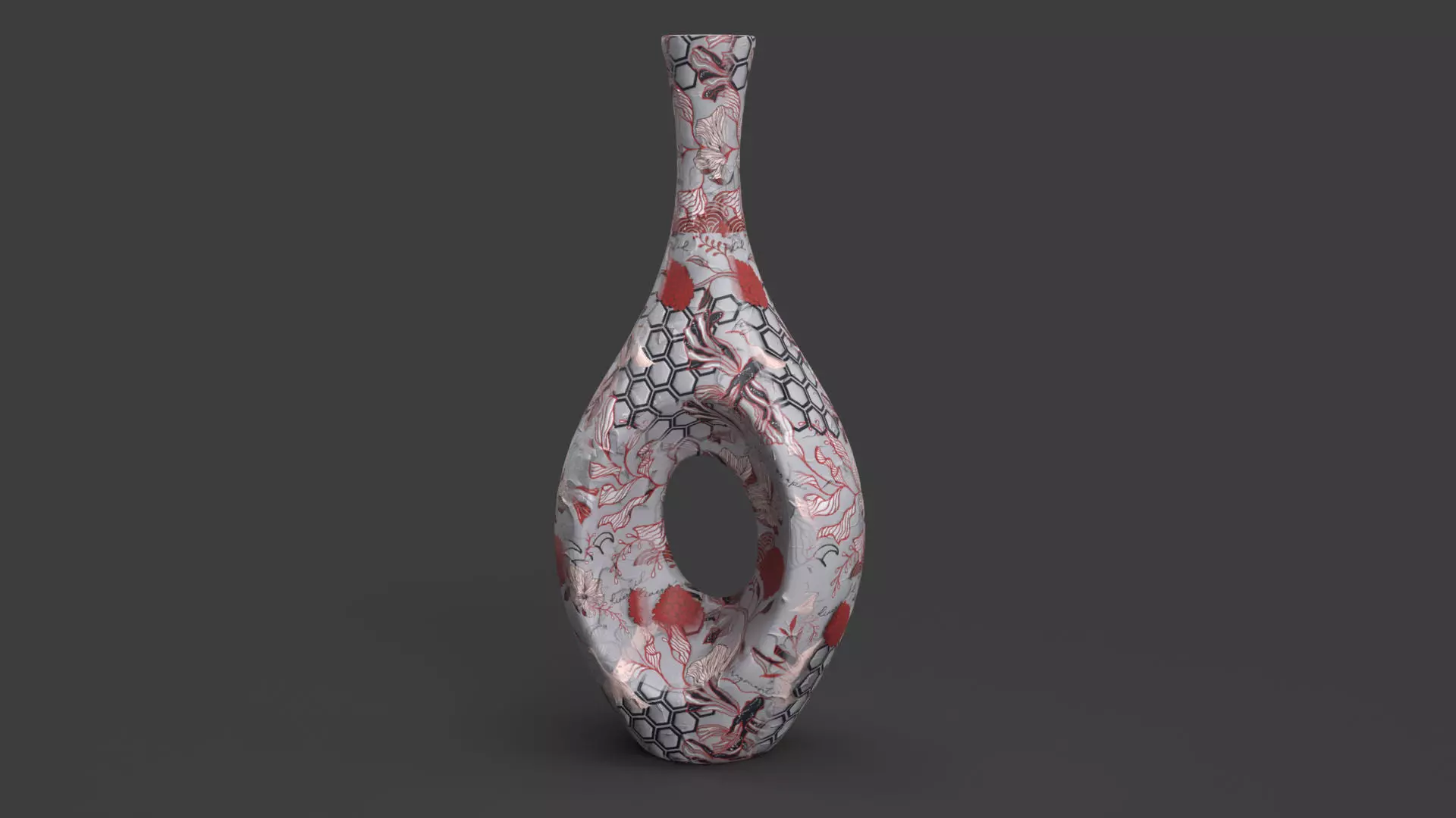 Painted Vase Low-poly 3D model_0