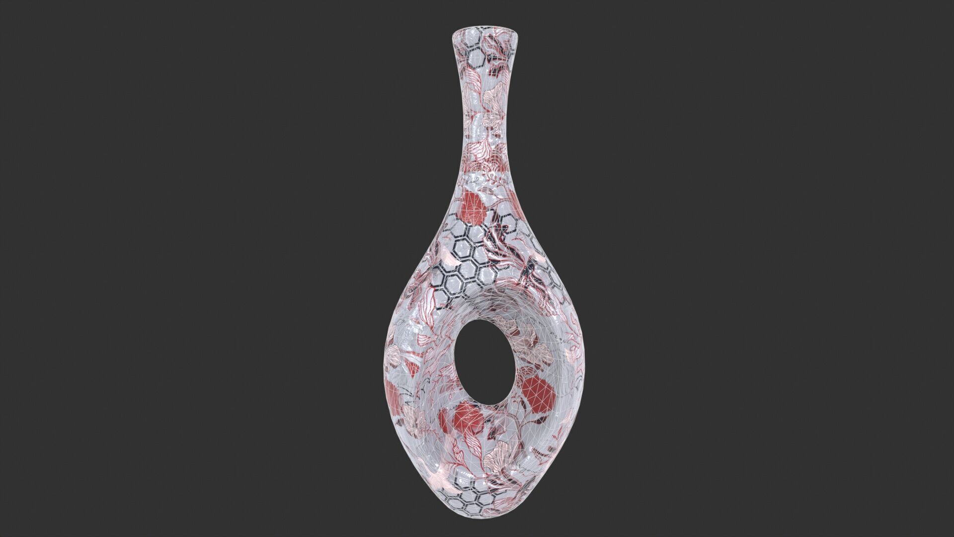 Painted Vase Low-poly 3D model_7