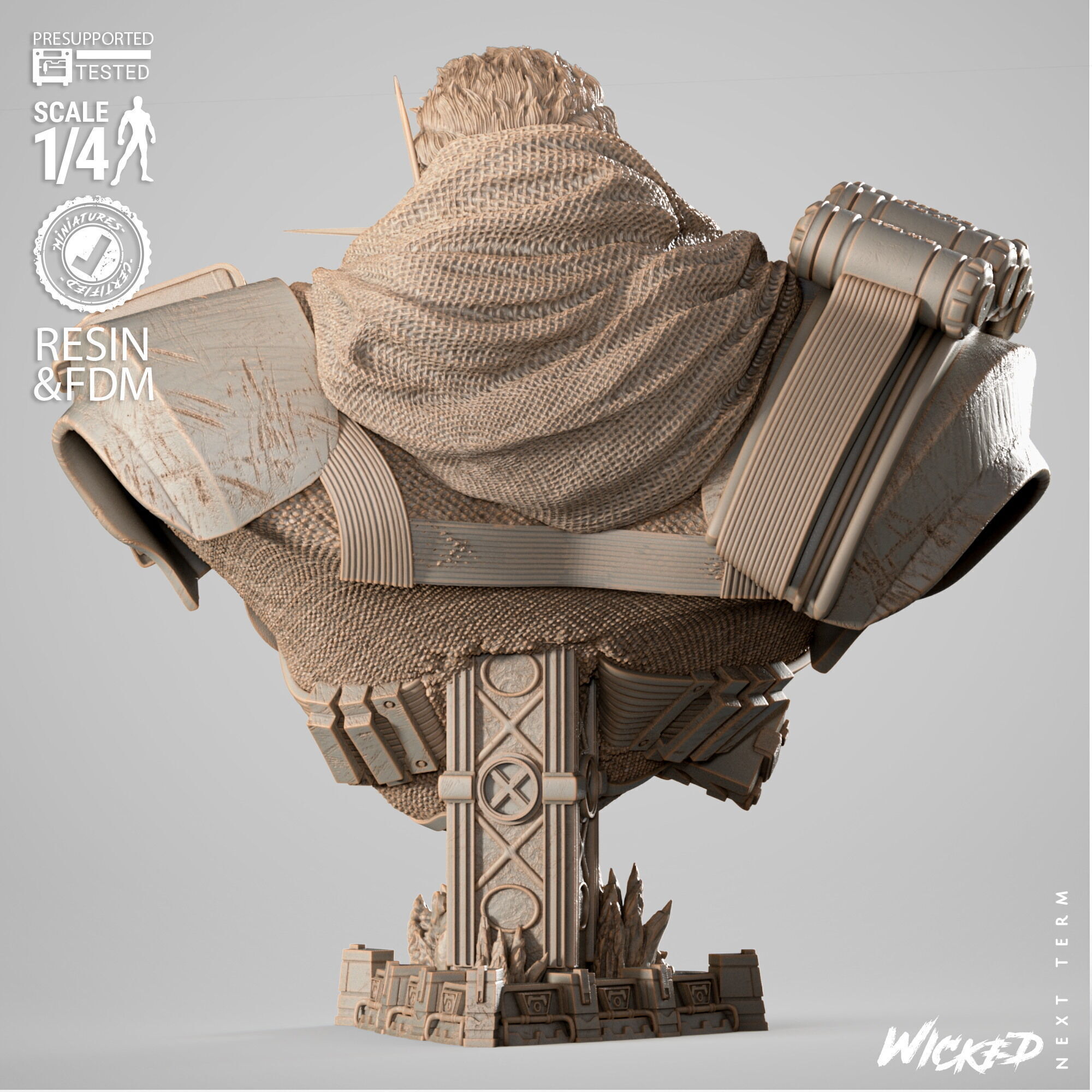 Wicked Marvel Cable Portrait Bust 3D print model_32