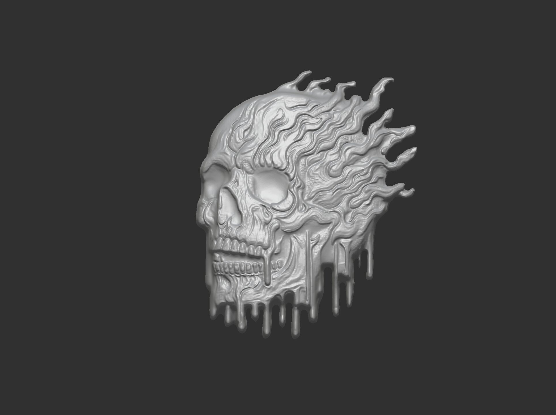 melting skull cnc decor 2  3D print model_19
