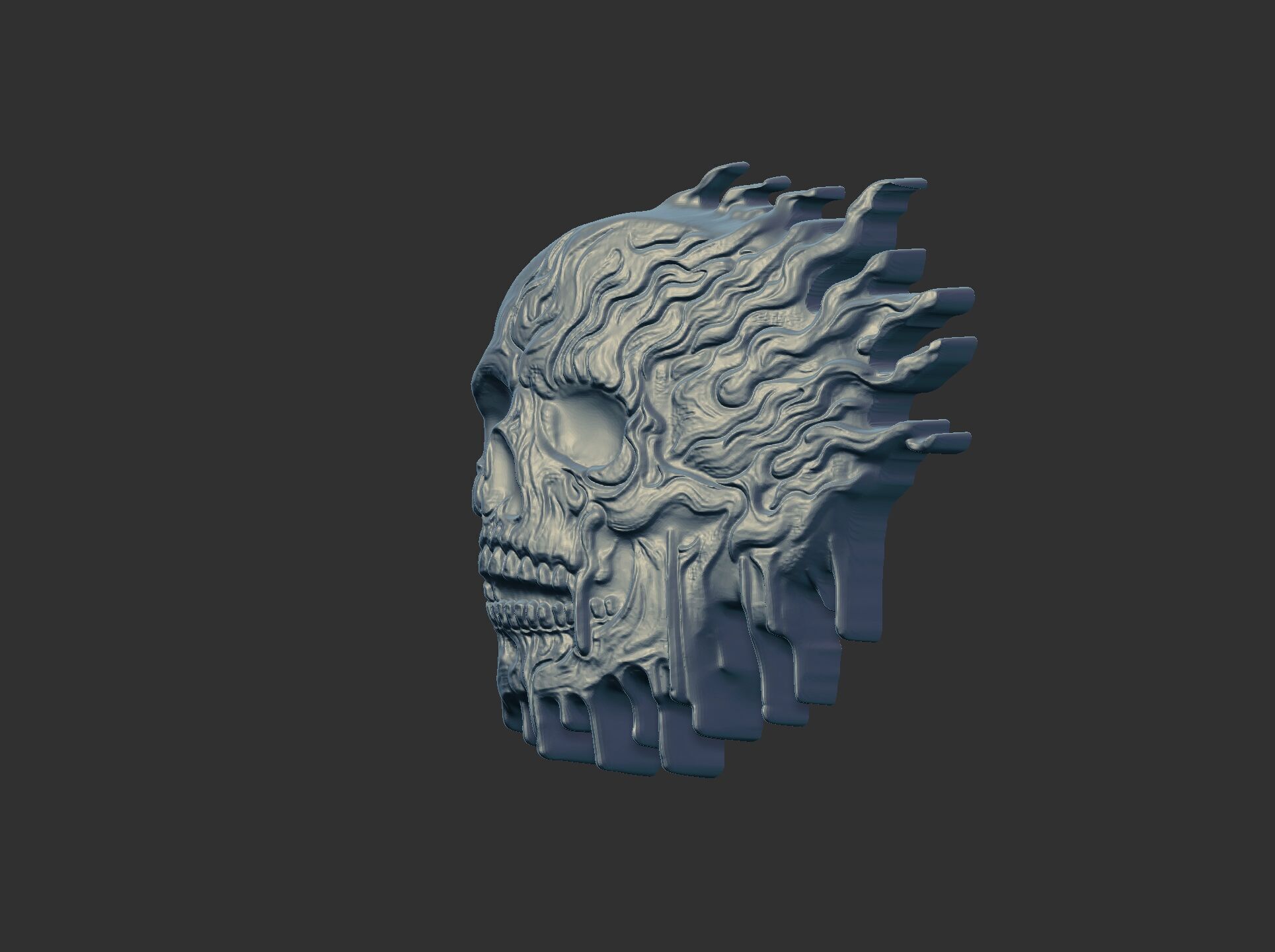 melting skull cnc decor 2  3D print model_22