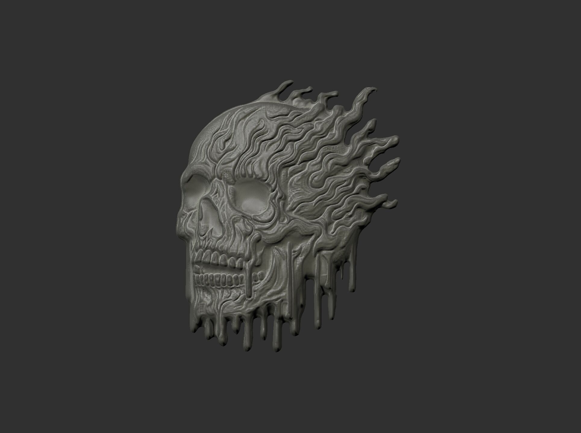 melting skull cnc decor 2  3D print model_12