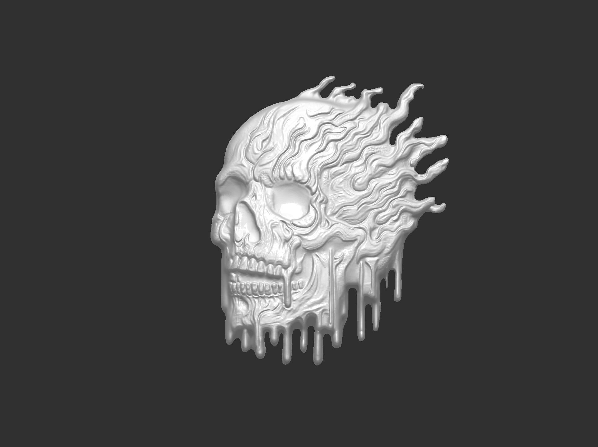 melting skull cnc decor 2  3D print model_18