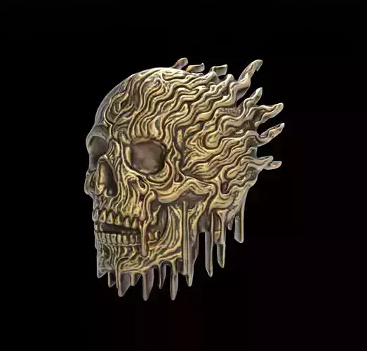 melting skull cnc decor 2  3D print model