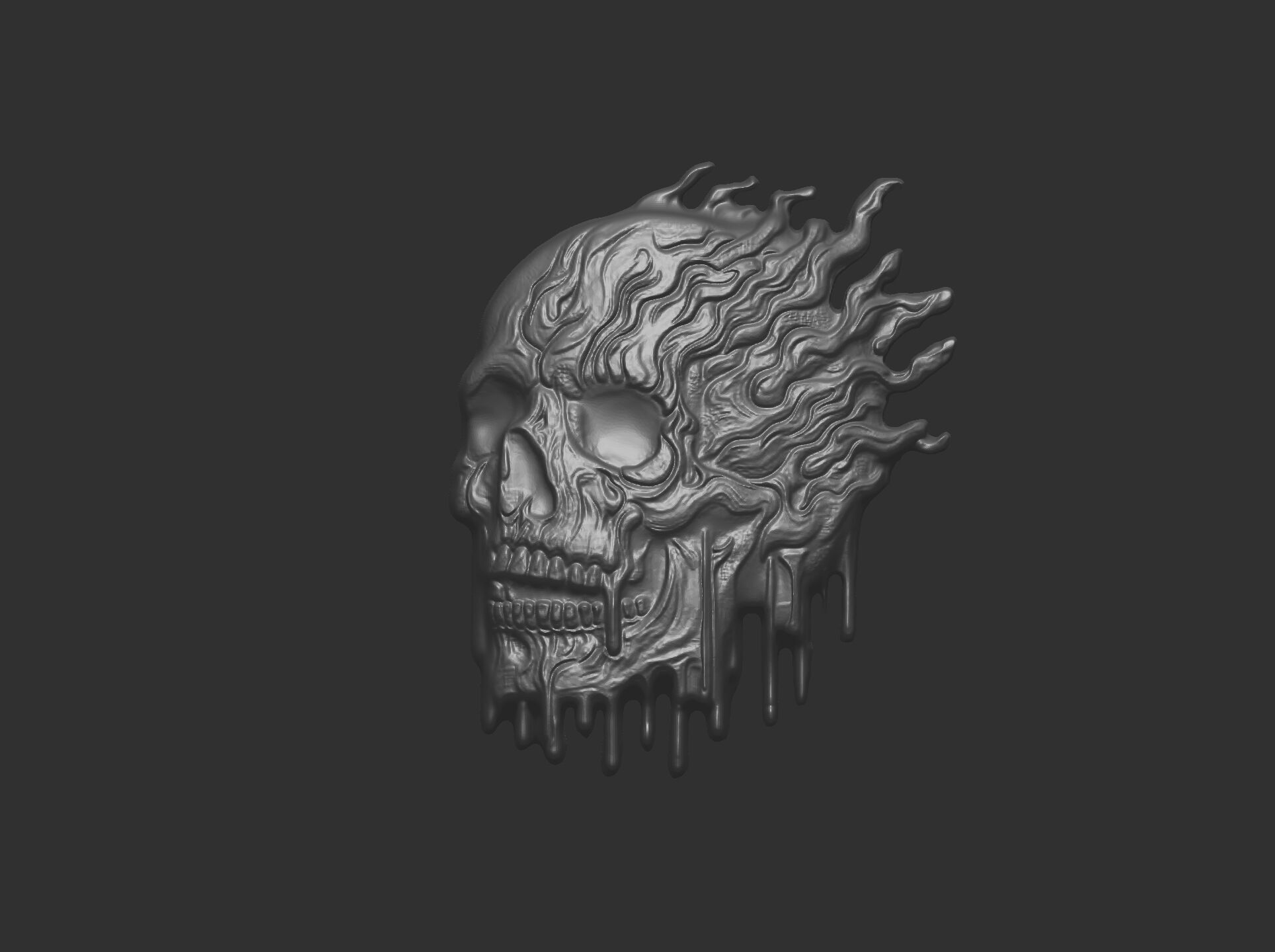 melting skull cnc decor 2  3D print model_16