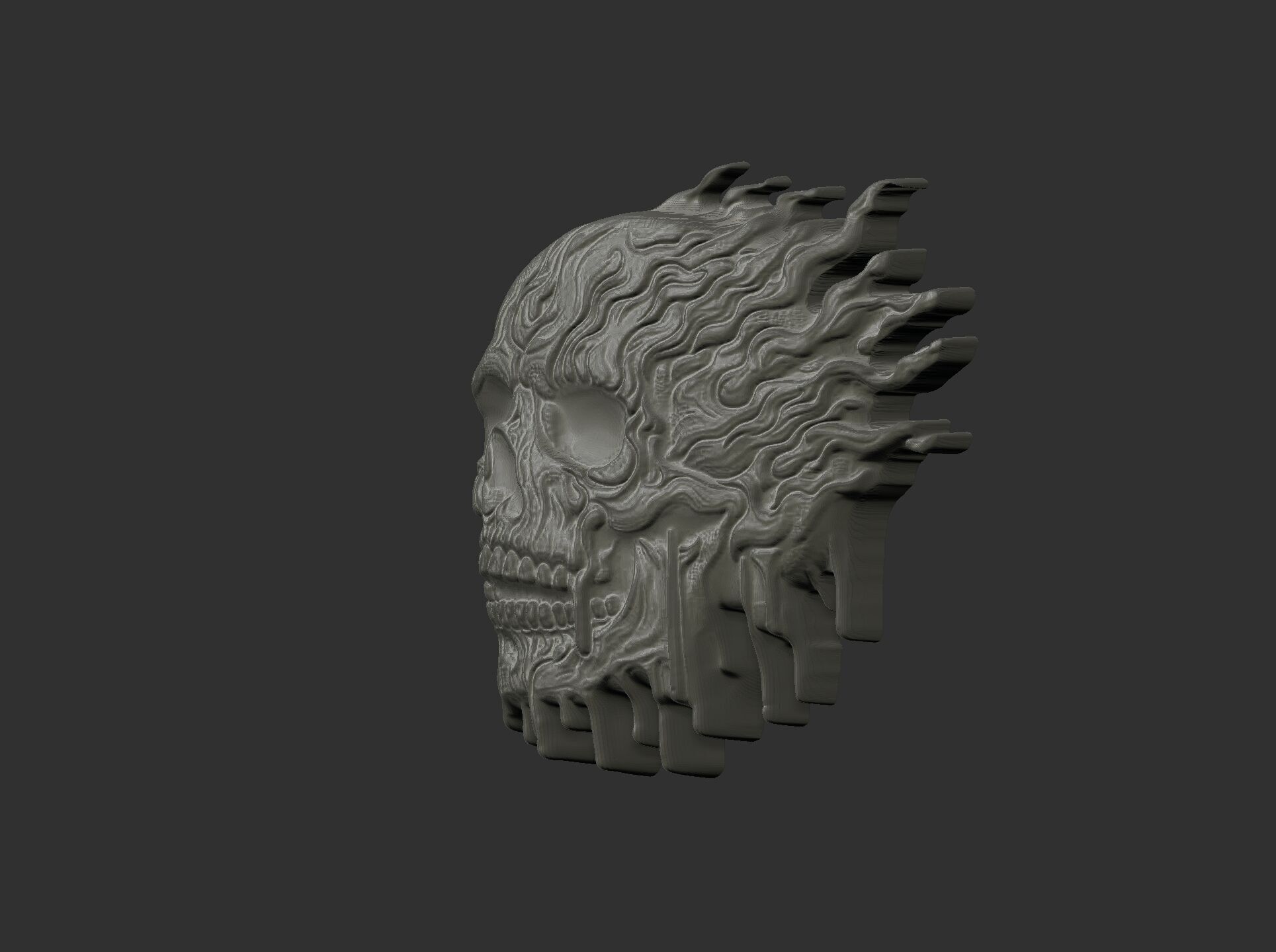 melting skull cnc decor 2  3D print model_21