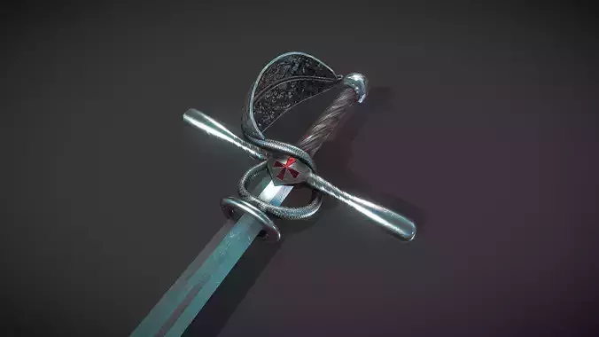 Crusader Rapier Sword that is Game Ready