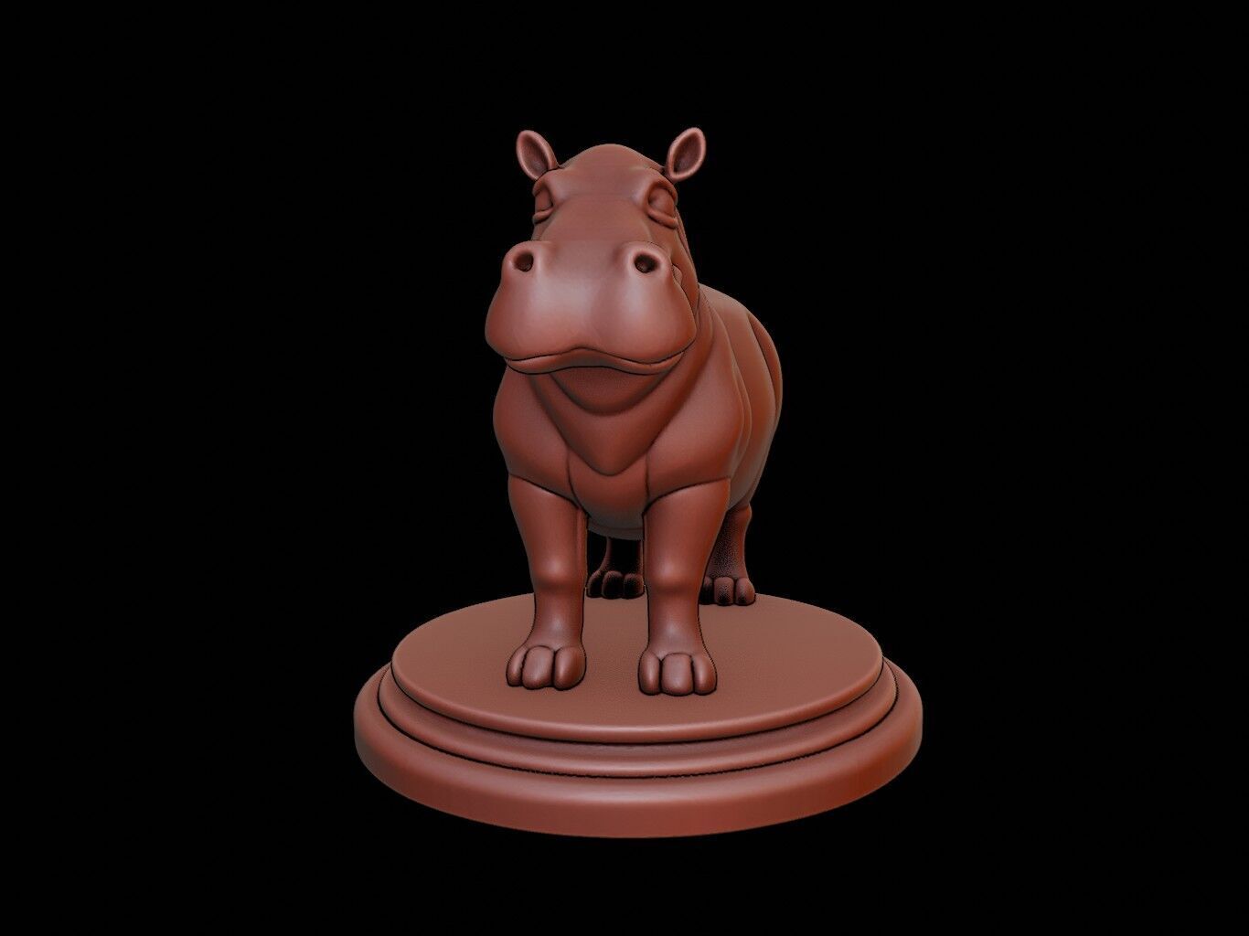 Hippopotamus Figure Printable 3D print model_2