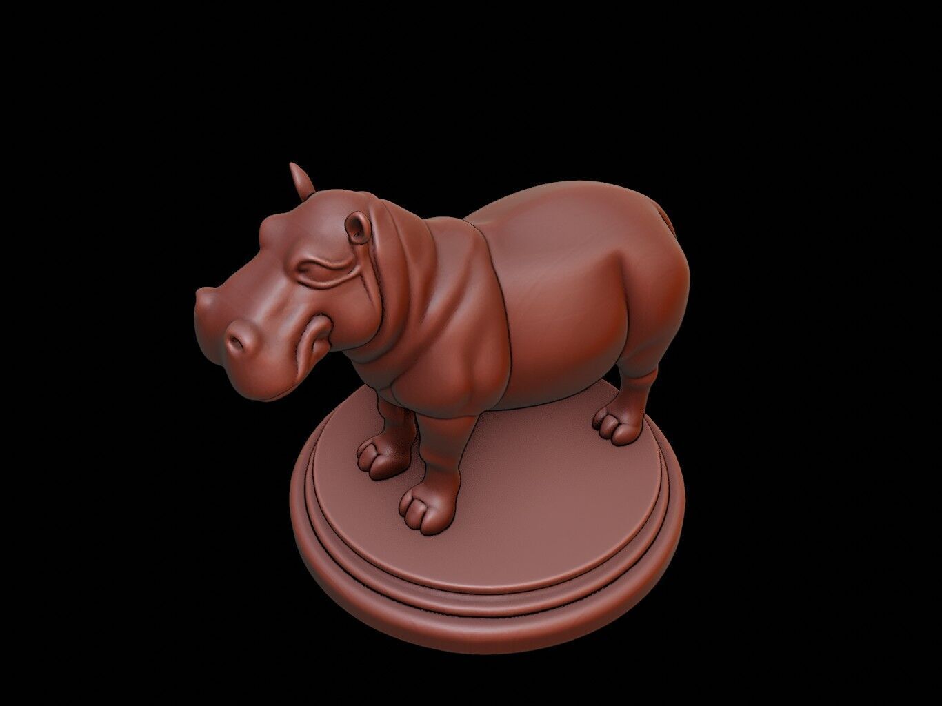 Hippopotamus Figure Printable 3D print model_1