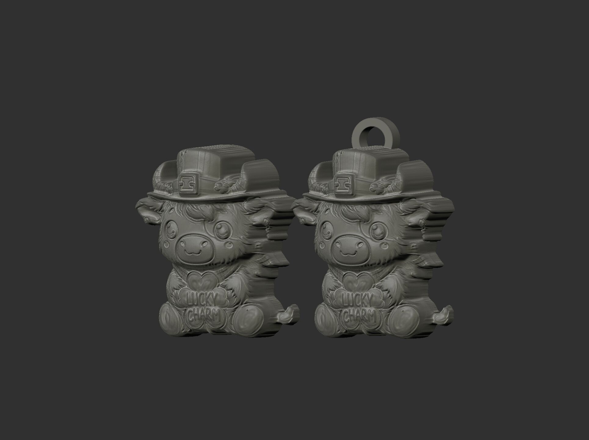 st patrick day cow decor  3D print model_19