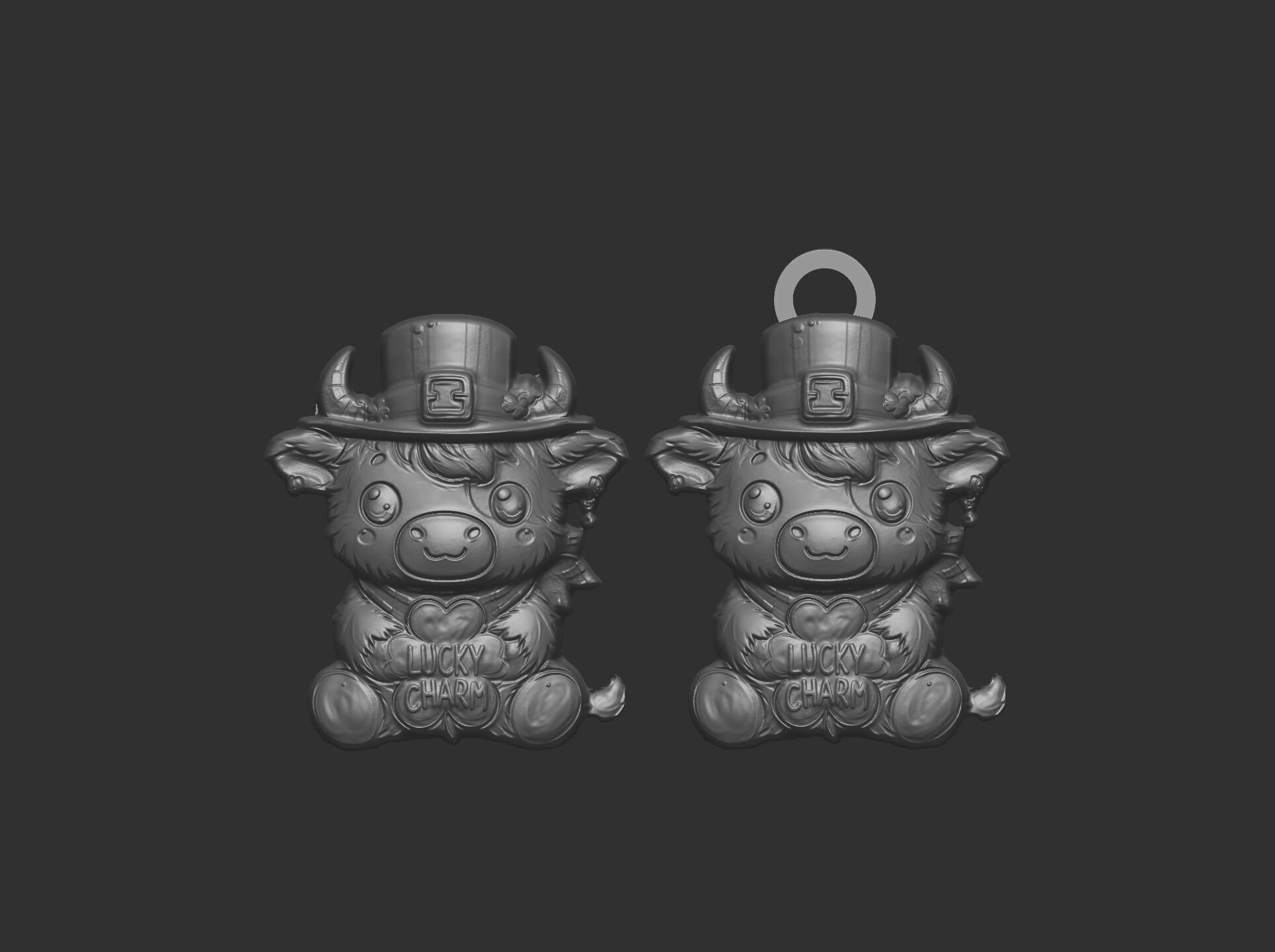 st patrick day cow decor  3D print model_15