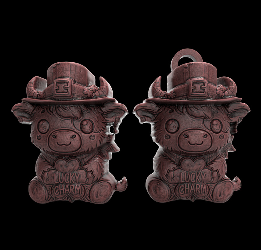 st patrick day cow decor  3D print model_1