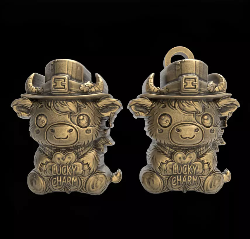 st patrick day cow decor  3D print model_0