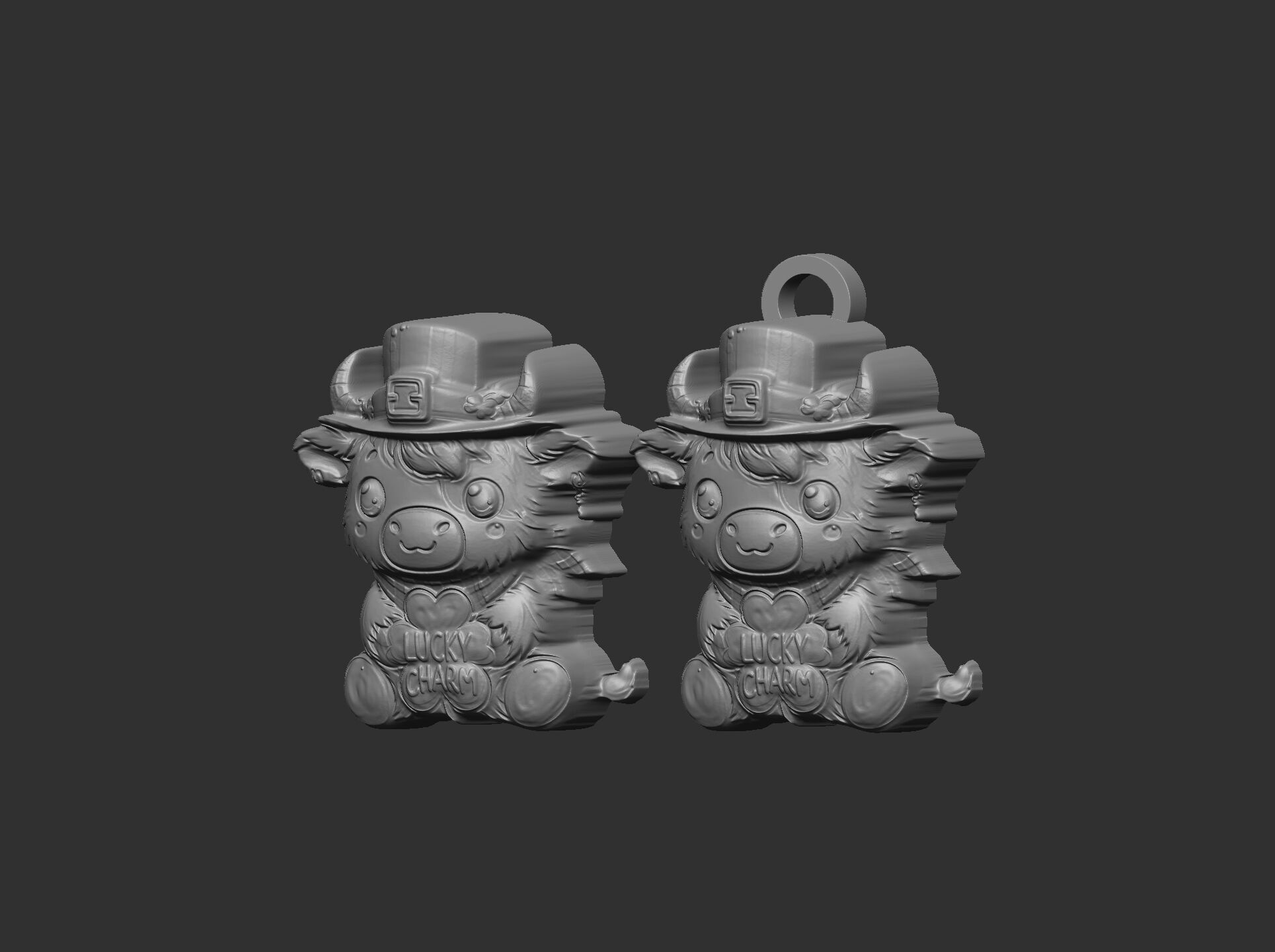 st patrick day cow decor  3D print model_4