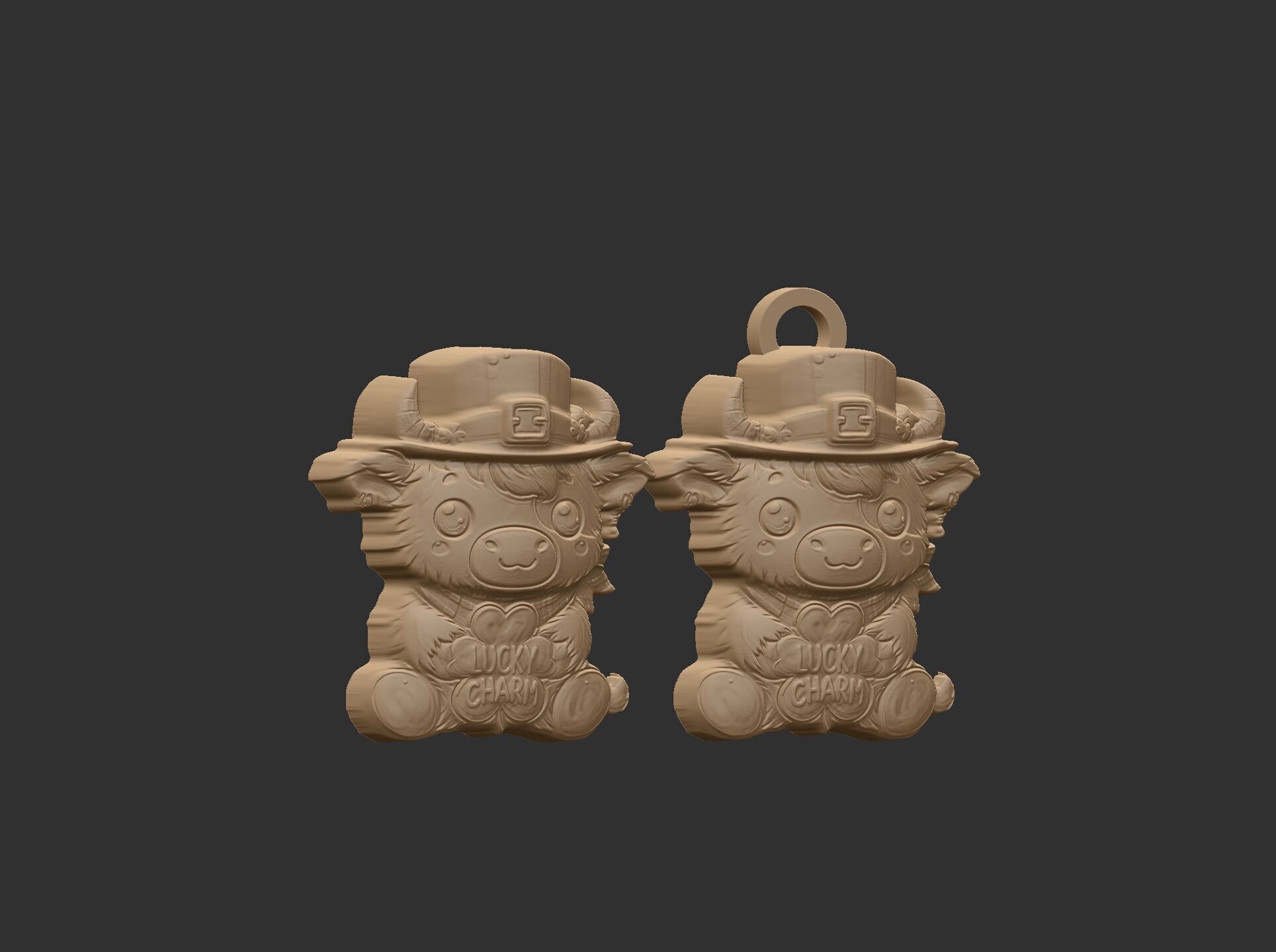 st patrick day cow decor  3D print model_9