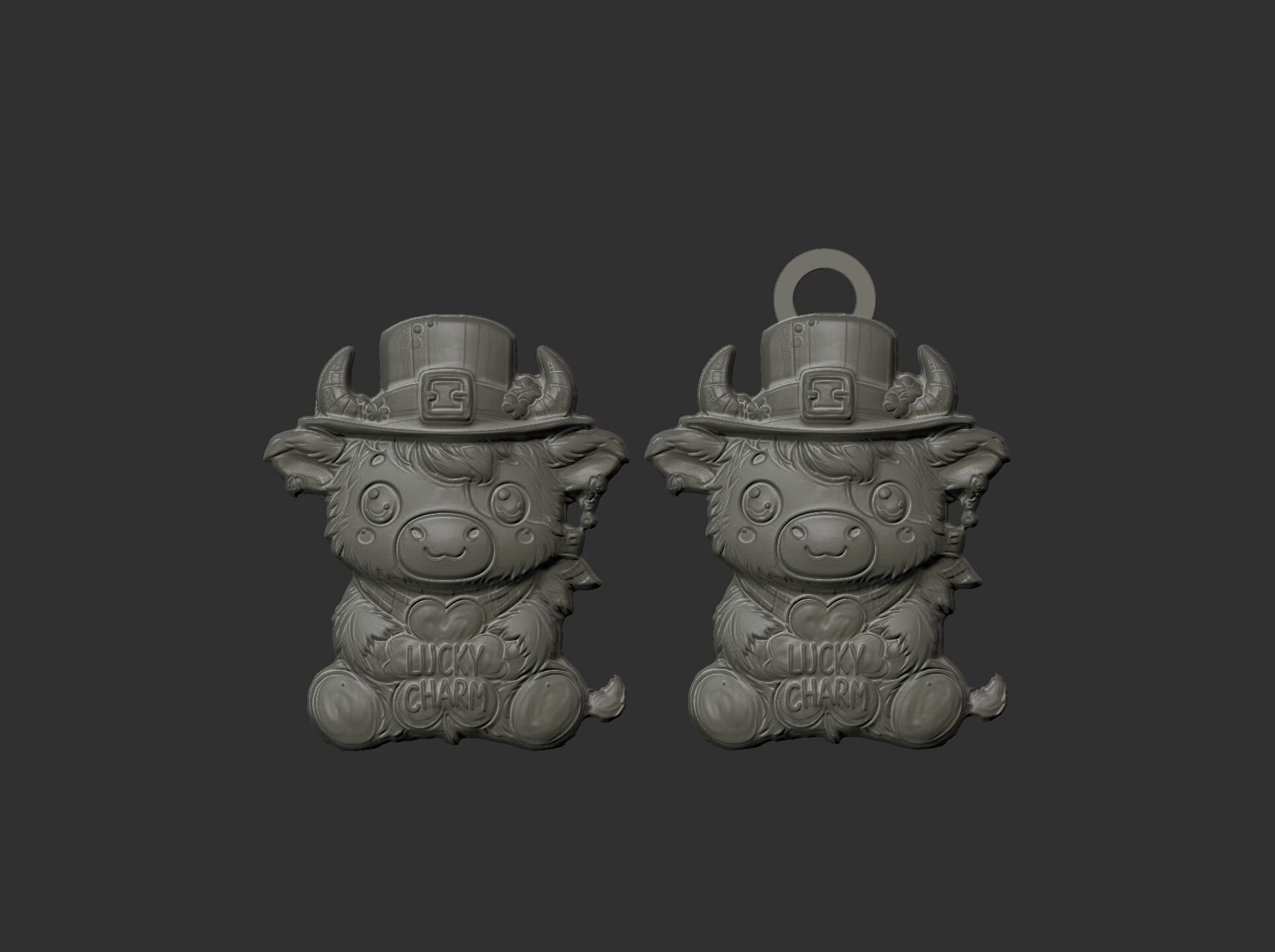 st patrick day cow decor  3D print model_11