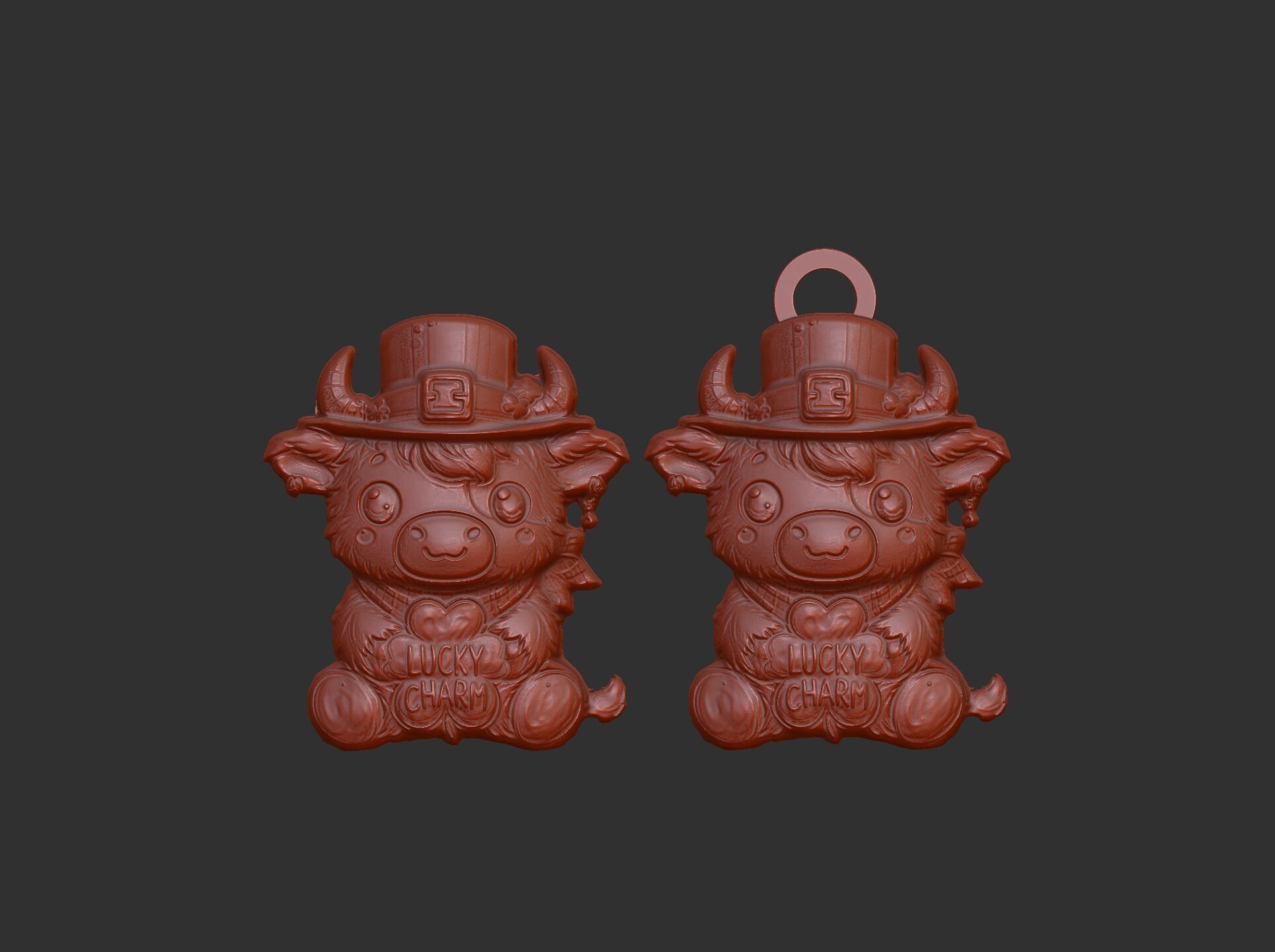 st patrick day cow decor  3D print model_13